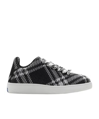 BURBERRY BURBERRY BOX PLAID-CHECK LACE-UP SNEAKERS