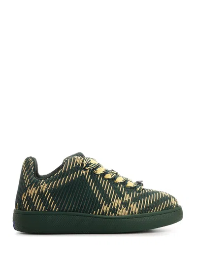Burberry Box Trainer In Green/yellow