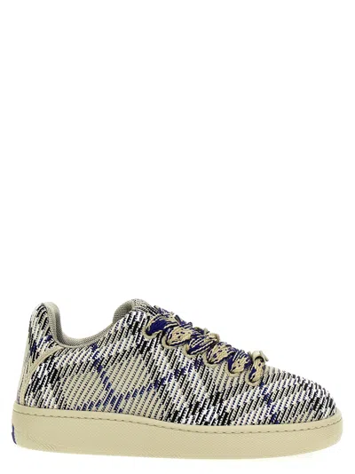 Burberry Sneakers Blue Size 11 Calfskin In Printed