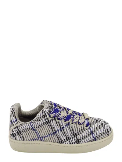 Burberry Box Checked Sneakers In Blue,neutro