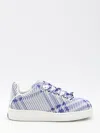 Burberry Dynamic Blue And White Patterned Sneakers In Light Blue