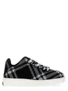 Burberry Check-patterned Low-top Sneakers In White/black