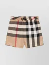 Burberry Boxer Swim Checkered Pattern Pockets Zip In Neutral