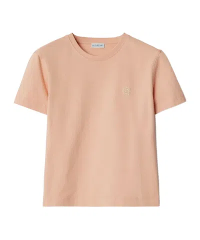 Burberry Boxy Cotton T-shirt In Flower Pink