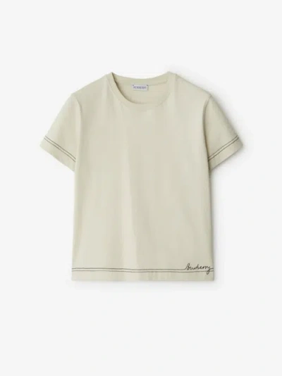 Burberry Boxy Cotton T-shirt In Neutral