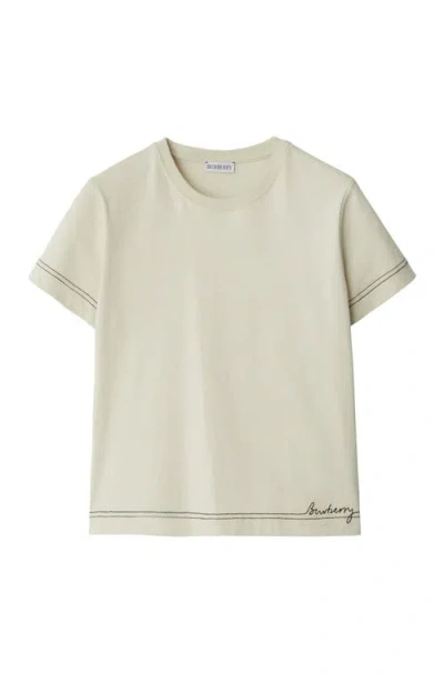 Burberry Boxy Cotton T-shirt In Plaster