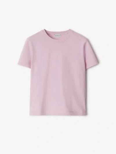 Burberry Boxy Cotton T-shirt In Pink