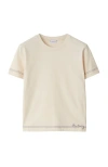Burberry Logo Embroidered Cotton T-shirt In Soap