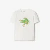 BURBERRY BURBERRY BOXY CRYSTAL FROG COTTON T-SHIRT