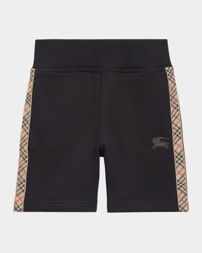 BURBERRY BOY'S BENNY CHECK TAPE JOG SHORTS