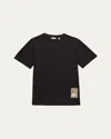 Burberry Boy's Cedar Ekd Label Short-sleeve Cotton T-shirt In Black