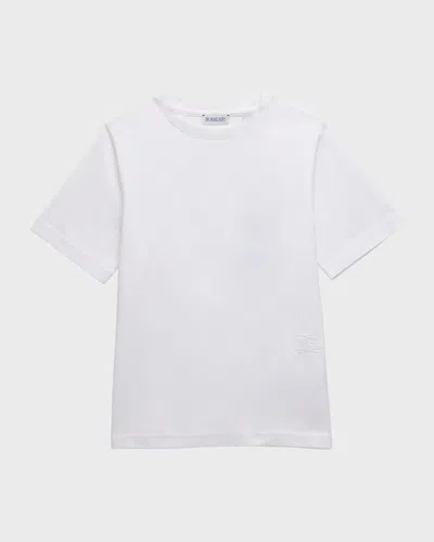Burberry Kids' Boy's Cedar Equestrian Knight T-shirt In White