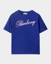Burberry Boy's Cedar Rope Script Short-sleeve T-shirt In Knight