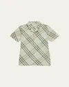 Burberry Boy's Check-print Button Down Shirt In Breeze Ip Check