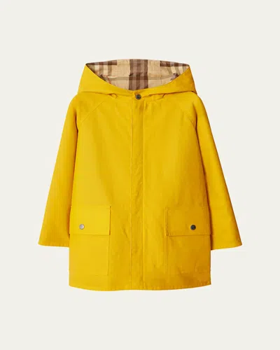 BURBERRY BOY'S EMILE REVERSIBLE CHECK-PRINT RAINCOAT