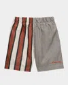 Burberry Striped Cotton Shorts In Multicolour Ip Pttn