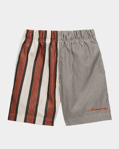 BURBERRY BOY'S FELIX MIXED STRIPED SHORTS