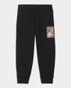 Burberry Boy's Jackson Ekd Label Jogging Pants, 3-14 In Black