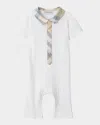 Burberry Boy's Jaxon Check Playsuit In White