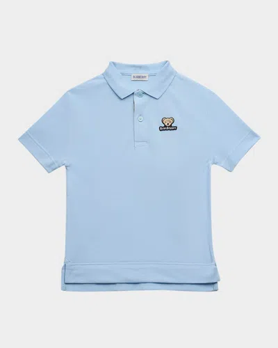 Burberry Kids' Boy's Johane Bear Check Short-sleeve Polo Shirt