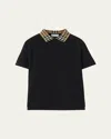Burberry Black Cotton Polo Shirt In Black