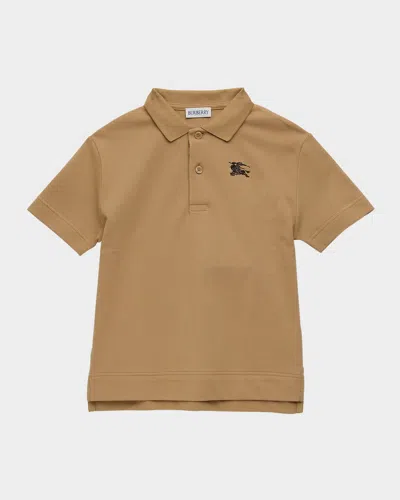 Burberry Kids' Boy's Johane Ekd Polo Shirt In Brown