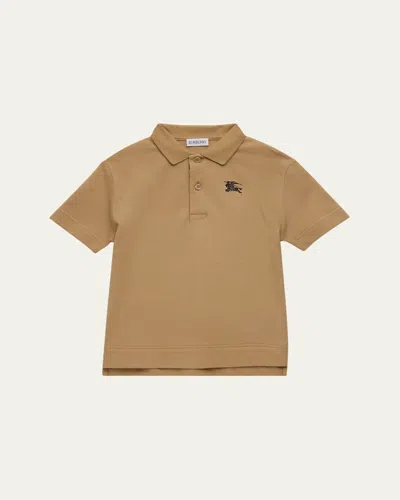 Burberry Kids' Boy's Johane Ekd Polo Shirt In Brown
