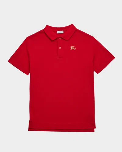 Burberry Kids' Boy's Johane Ekd Polo Shirt In Red