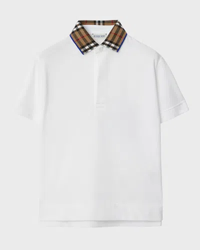 BURBERRY BOY'S JOHANE POLO CHECK SHIRT