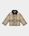 Burberry Childrens Check Quilted Nylon Barn Jacket In Neutral