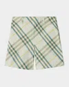 Burberry Cotton Shorts With Check Pattern In Breeze Ip Check