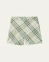 Burberry Cotton Shorts With Check Pattern In Breeze Ip Check