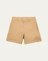 Burberry Boy's Oscar Embroidered Ekd Shorts In Sand