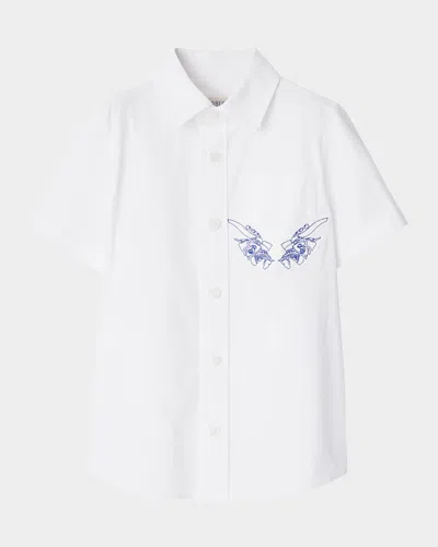BURBERRY BOY'S OWEN EKD APPLIQUE POCKET SHORT-SLEEVE SHIRT