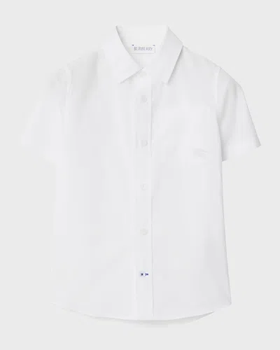 Burberry Kids'  Childrens Stretch Cotton Shirt In White