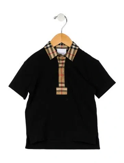 Pre-owned Burberry Babies' Boy's Polo T-shirt In Black