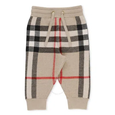 Burberry Kids'  Boys Archive Beige Check Gerard Track Pants In Brown