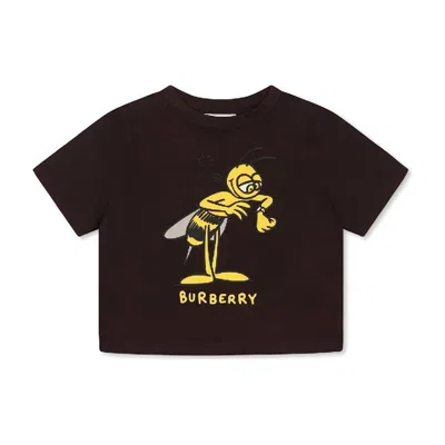 Burberry Kids'  Boys Bee Graphic Print Cotton T Shirt In Burgundy