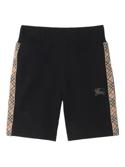 Burberry Boys' Benny Check Trim Cotton Shorts - Little Kid In Black
