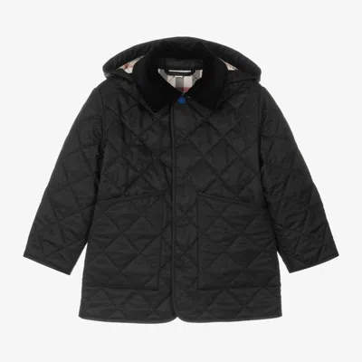 Burberry Babies' Boys Black Quilted Coat