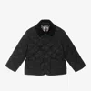 Burberry Boys Black Kids Indy Corduroy-collar Quilted 4-14 Years In Black