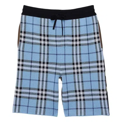 Burberry Kids'  Boys Blue Milo Contrast Check Shorts