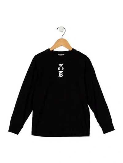 Pre-owned Burberry Kids' Boys Branded Pattern Printed Top In Black