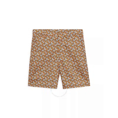 Burberry Kids'  Boys Bright Orange Rino Monogram Print Tailored Shorts