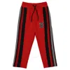 Burberry Boys Bright Red Monogram Motif Stretch Jersey Track Pants In Red