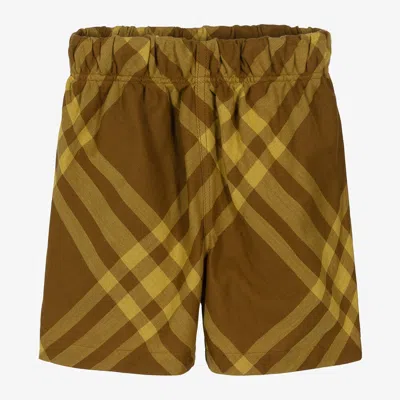Burberry Kids' Boys Brown Check Cotton Shorts