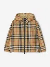Burberry Check Hooded Jacket In Brown