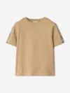 Burberry Baby Boys Mini Cedar Check Tape T-shirt In Nude