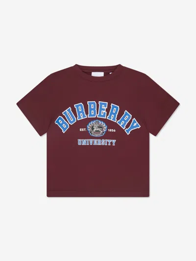 Burberry Kids' Boys Cedar College T-shirt In Purple