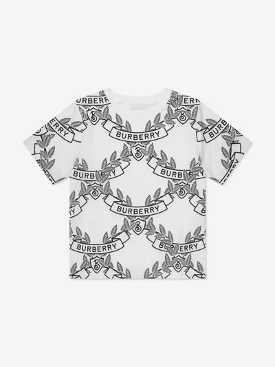 Burberry Kids' Boys White Cotton Oak Leaf Crest T-shirt